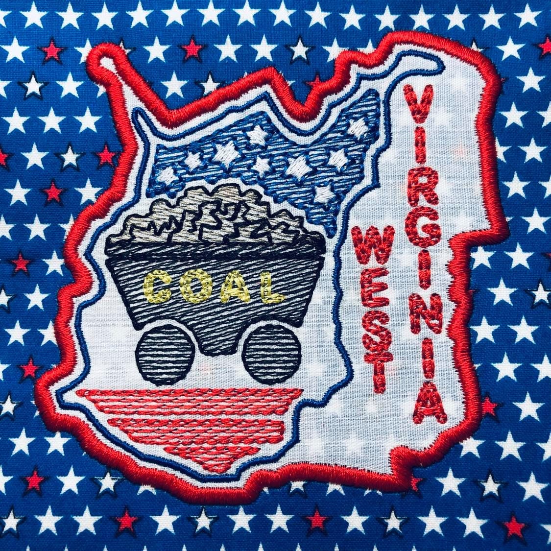USA West Virginia State Applique Embroidery Design 4 and - Etsy