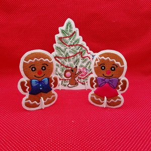 Gingergirl and Gingerboy Patchies bundle embroidery designs.  4" and 5" little people - collect them all!