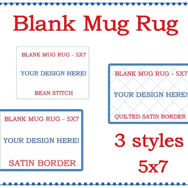 Blank Mug Rug Embroidery Design Etsy