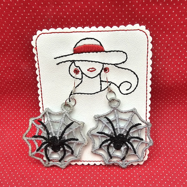 Earrings display card embroidery design.  Quick and easy