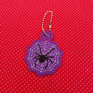 Desenho de bordado de Halloween em teia de aranha. apider brincos-bolsa tag-zíper puxador