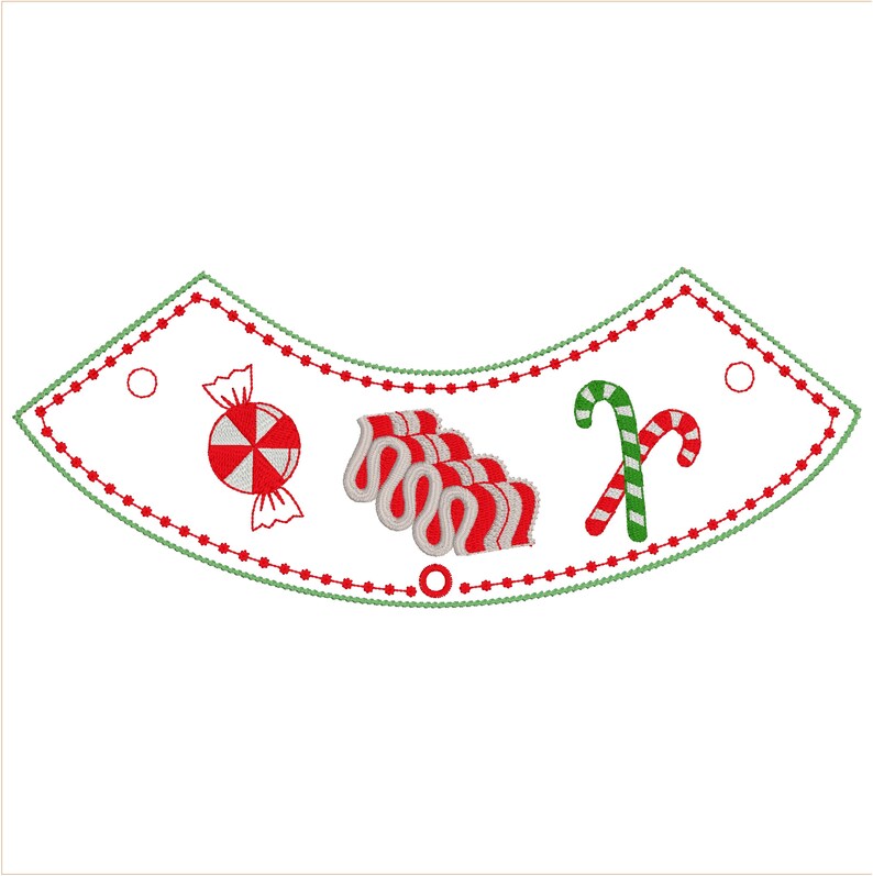 Ribbon candy peppermints and candy canes for your wine bottle. Wine bottle wrap embroidery design