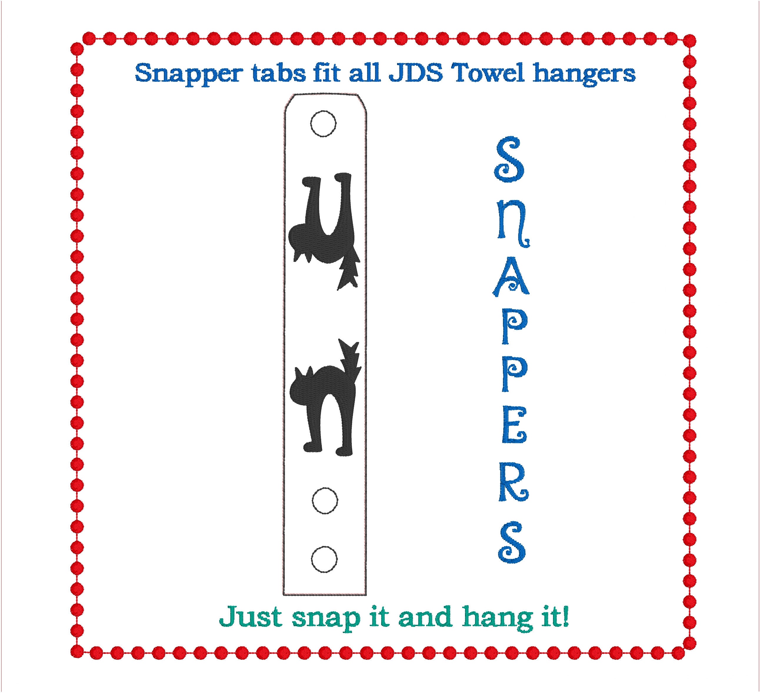 Black Cat Towel Snappers Embroidery Design. ITH 5x7 - Etsy Hong Kong