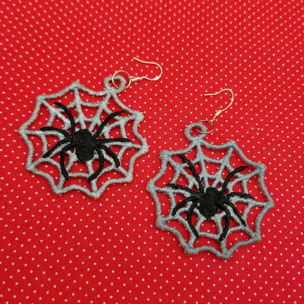 FSL Spider web charms embroidery designs.   Free standing lace