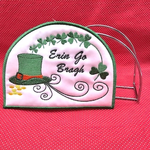 Erin Go Bragh Serviettenhalter Cover Stickerei Design. 13x18 im Hoop Design