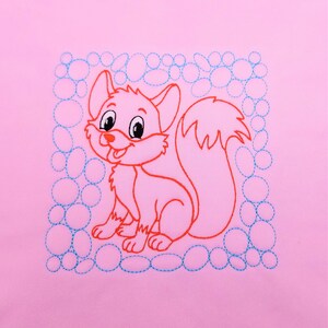 Baby Fox embroidery design.   3 sizes - 4&quot; - 5&quot; - 6&quot;.