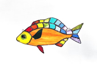 Rainbow surfperch - fish suncatcher