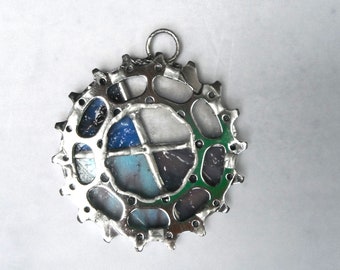 Recycled bike gear suncatcher