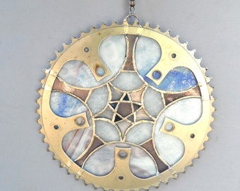 Mandala recycled bike gear suncatcher