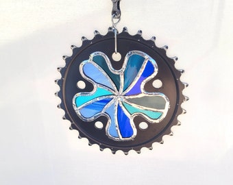 Mandala recycled bike gear suncatcher