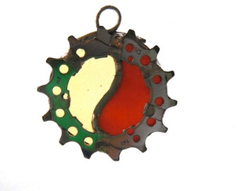 Recycled bike gear suncatcher