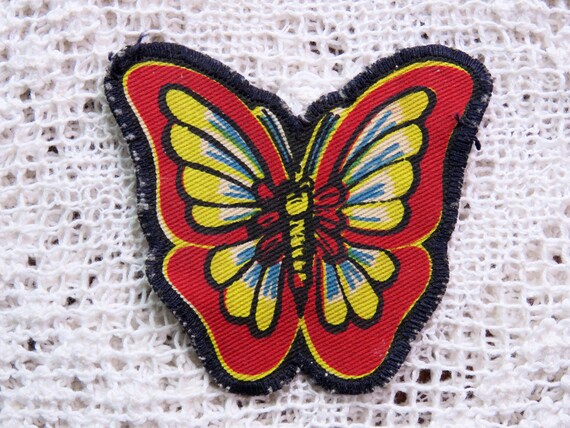 Retro 1970's butterfly sew on patch
