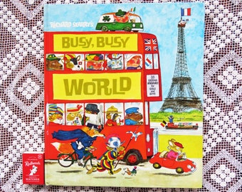 Vintage 1970's Richard Scarry's Busy Busy World book gorgeous illustrations 1960s classic 33 adventures 33 countries Hamyln