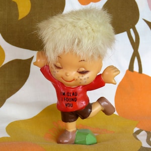 Vintage 1970 Berries I&#39;m Glad I Found You Statue figurine -  classic kitsch love romance cute Made in Hong Kong 1970&#39;s rare find