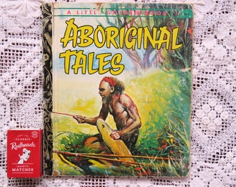 Vintage 1971 Aboriginal Tales Little Golden Book - indigenous Australia 1970's children's book Victor Barnes illustrated by Hal English