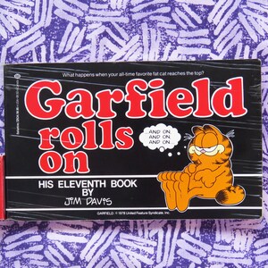 Vintage 1980s Garfield Rolls On first edition softback book from His Eleventh book by Jim Davis classic funny cat 1984 1985