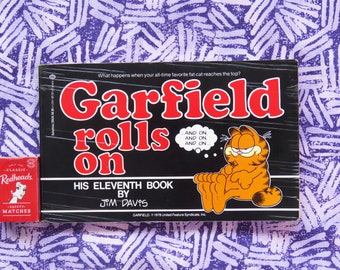 Vintage 1980s Garfield Rolls On first edition softback book from His Eleventh book by Jim Davis classic funny cat 1984 1985