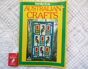 Australian Crafts from Family Circle tapestry quilting patchwork knitting crochet book Australian flora & fauna craft 1980s 1990s