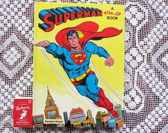 Vintage 1979 Superman A Pop Up Book 1970's DC Comics art by Curt Swan Bob Oksner Jerry Serpe superhero comic paper engineering Ib Penick