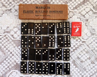 Vintage 1950s Marquis plastic moulded dominoes made in Australia