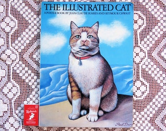 Vintage The Illustrated Cat Poster book Jean-Claude Suares Seymour Chwast first edition 1977 art book 1970s paintings etchings illustrations