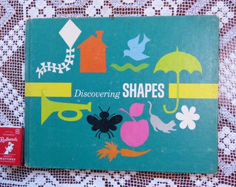 Vintage 1963 Discovering Shapes by Tina Thoburn childrens book - super cute illustrations monkey 1960s Golden Book New York educational gem