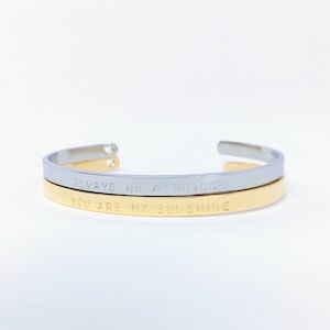 Handstamped Cuff Bracelet (small), Personalised Cuff Bracelet, Stainless Steel Cuff Bracelet, Teenage Bracelet, Custom Stamped