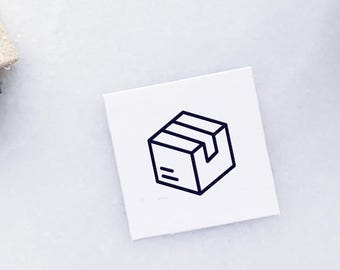 Box Package Rubber Stamp • Small Order Stamp • Mini Planner Stamps