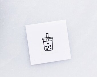 Bubble Tea Rubber Stamp • Small Boba Stamp for Calendars and Planners