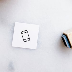 Cell Phone Rubber Stamp • Small Social Media Rubber Stamp • Mini Stamp for Planners