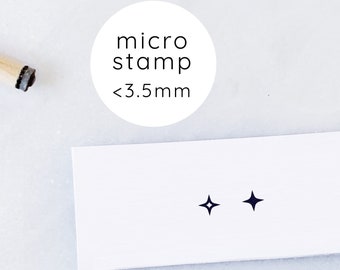 Micro Tiny Sparkles Rubber Stamp Set • Small Geometric Shape Rubber Stamps • Planner Stamps