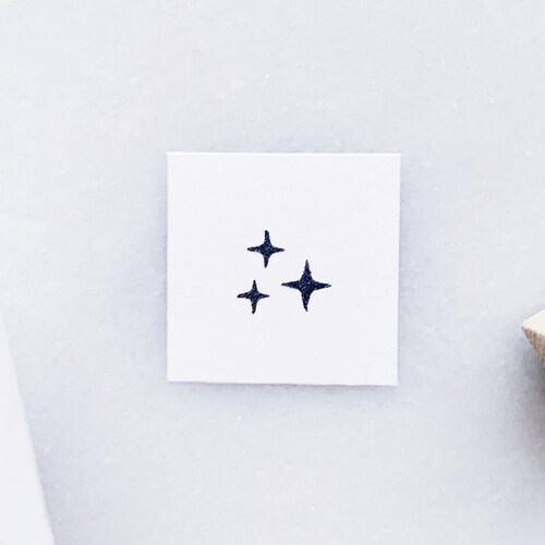 Small Stars Rubber Stamp Sparkles Stamp Small Stamps For Etsy