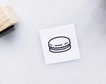 Small Macaron Rubber Stamp • Patisserie Stamp • Dessert Stamps for Calendars and Planners