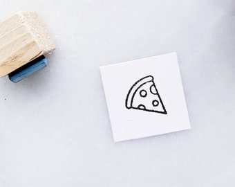 Pizza Rubber Stamp • Small Pizza Stamp for Journals and Planners • Tiny BUJO Stamps