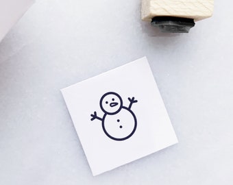 Snowman Rubber Stamp • Small Winter Stamps for Journals and Planners • Christmas Stamps • Tiny BUJO Stamps