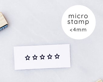 Micro Five Stars Rubber Stamp • Star Bar Stamp • Star Rating Stamp • Habit Tracker Rubber Stamps • Bullet Journal Stamps