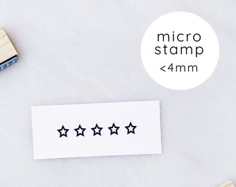 Five Stars Rubber Stamp • Star Bar Stamp • Star Rating Stamp • Habit Tracker Rubber Stamps • Bullet Journal Stamps