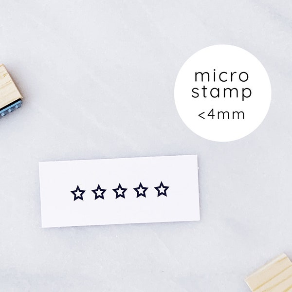 Five Stars Rubber Stamp • Star Bar Stamp • Star Rating Stamp • Habit Tracker Rubber Stamps • Bullet Journal Stamps