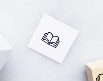 Studying Rubber Stamp • Open Book Rubber Stamp • Small Planner and Journal Stamp