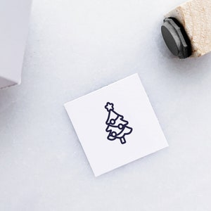 Christmas Tree Rubber Stamp • Small Christmas Stamps for Journals and Planners • Winter Stamps • Tiny BUJO Stamps