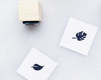 Tiny Leaves Rubber Stamp Set • Plant Lover Stationery Gifts • Small BUJO Stamps