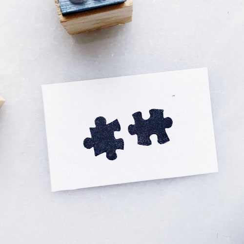 Matching Puzzle Pieces Stamp Set Small Puzzle Piece Rubber Etsy