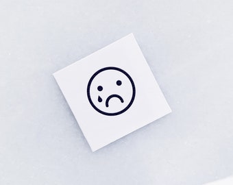 Crying Emoji Rubber Stamp • Small Mood Stamps • Sad Face Stamp • Unhappy Mood Meter Stamp