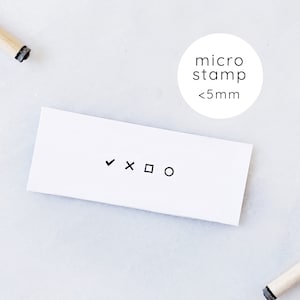 Jeu de micro-tampons en caoutchouc pour liste de contrôle • Tampons en caoutchouc de petites formes géométriques • Tampons pour agenda