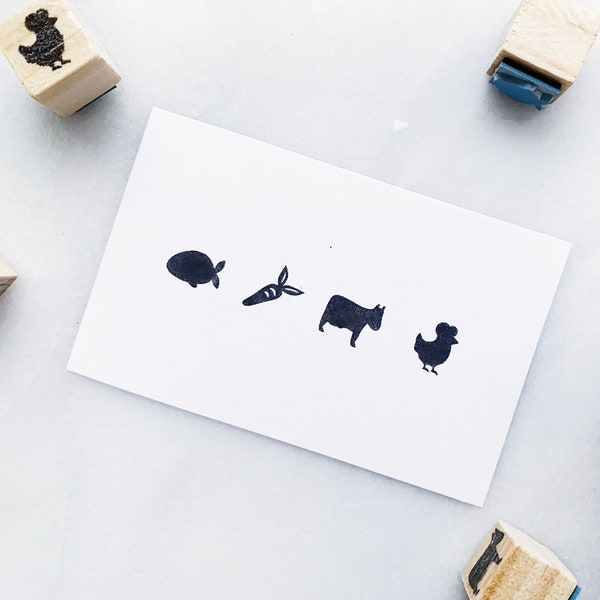 Meal option rubber stamps, tiny rubber stamp, wedding meal option, food option