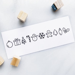 Ultimate Christmas Rubber Stamp Set • Small Winter Stamps for Journals and Planners • Christmas Stamps • Tiny BUJO Stamps