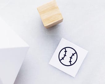 Baseball Rubber Stamp • Small Sports Stamp • Fitness Tracker and Planner Stamps
