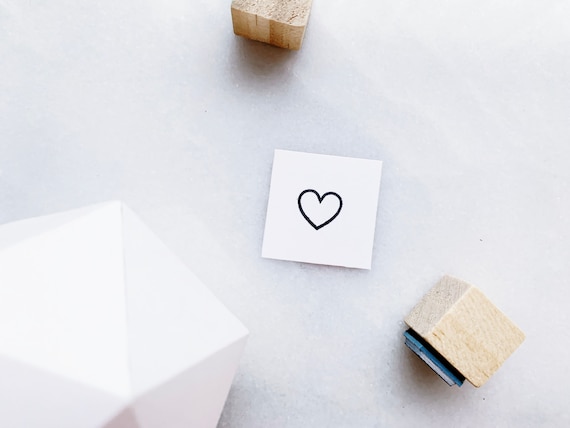 Small Heart Outline Rubber Stamp • Tiny Shape Stamps
