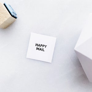 Happy Mail Rubber Stamp • Small Snail Mail Rubber Stamp • Mini Stamp for Planners