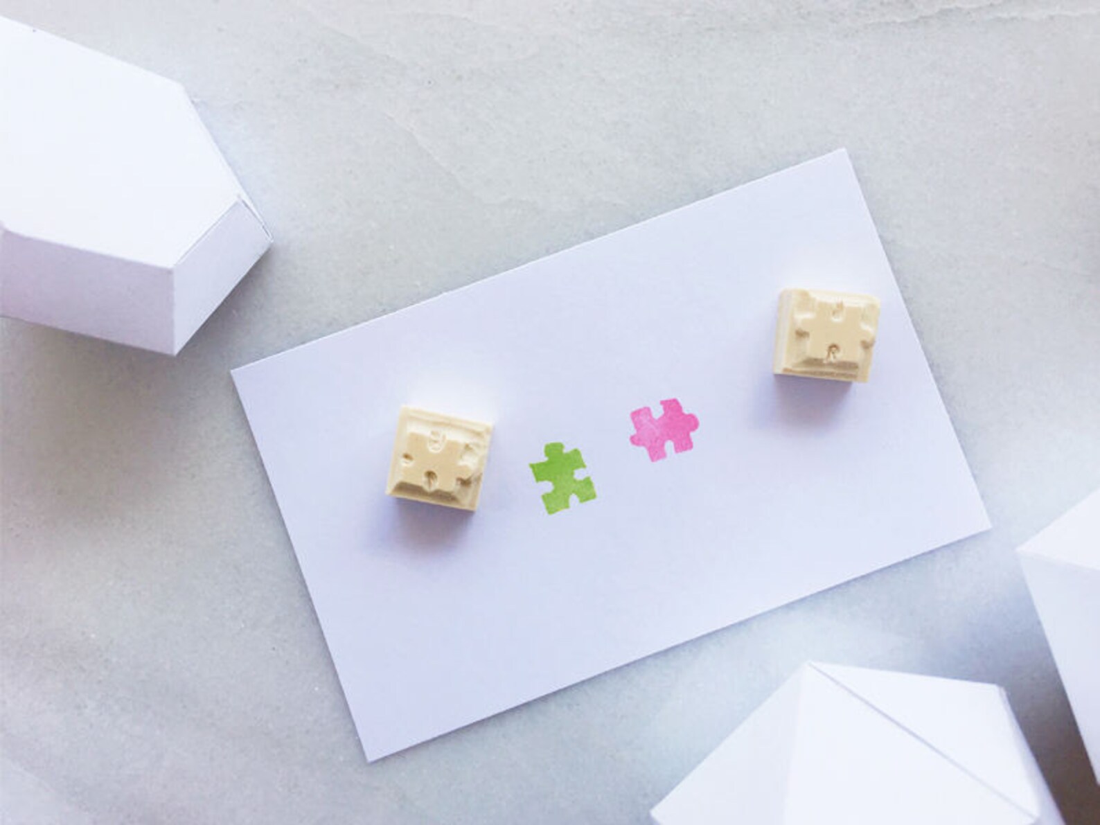 Puzzle piece rubber stamp hand carved rubber stamp puzzles Etsy